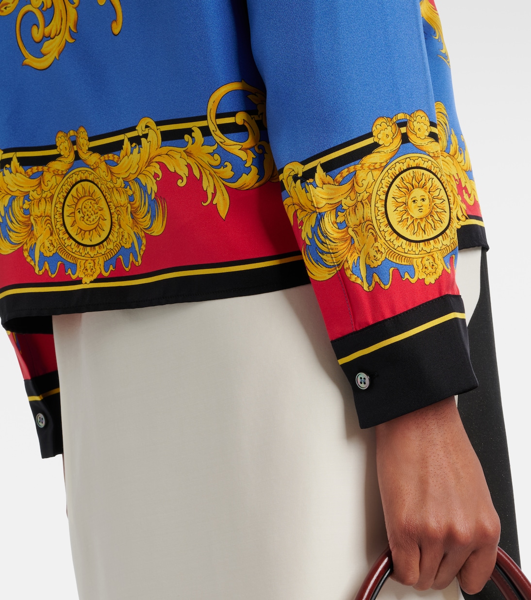 Bedruckte Bluse aus Seiden-Twill | Versace