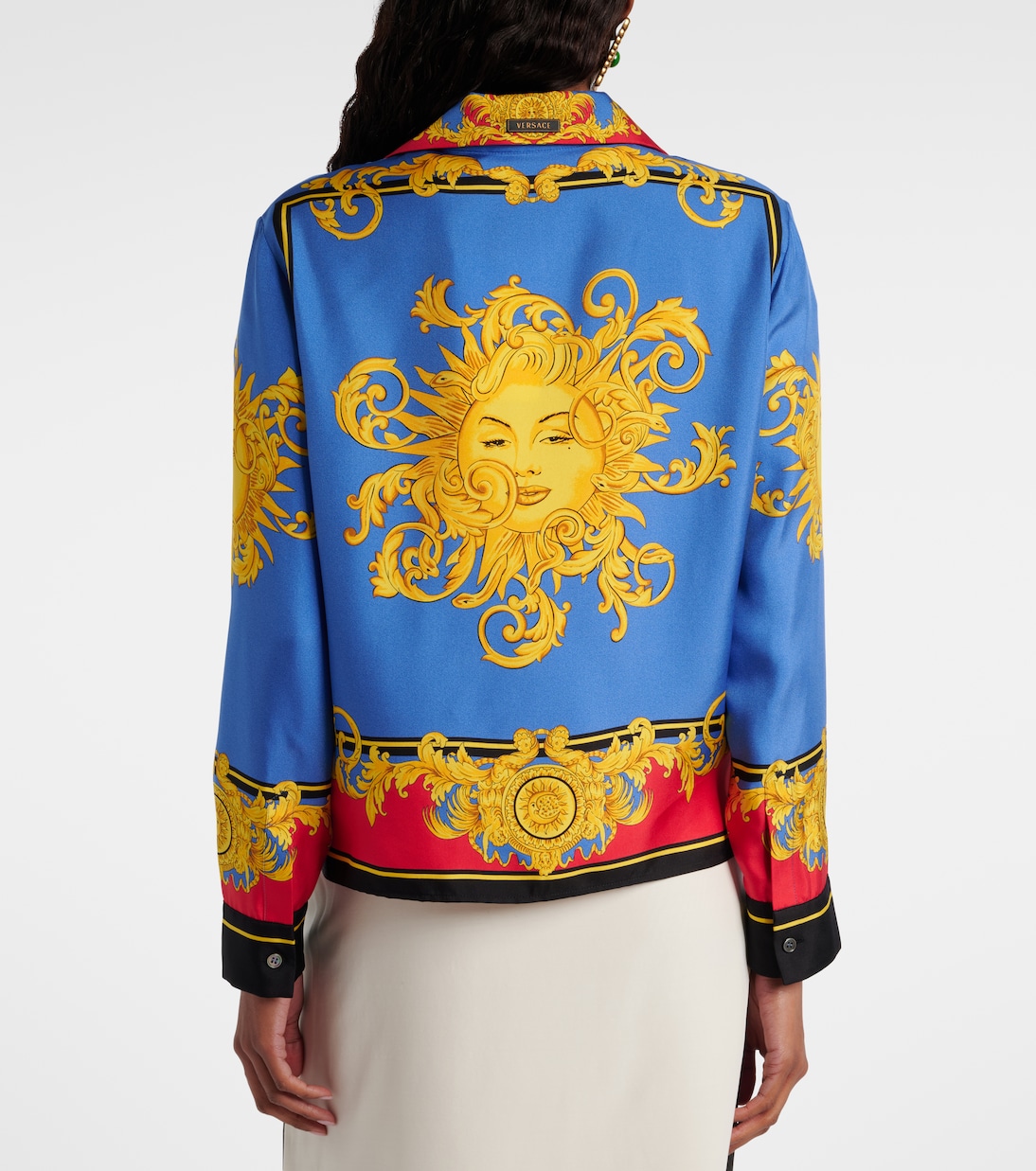 Bedruckte Bluse aus Seiden-Twill | Versace