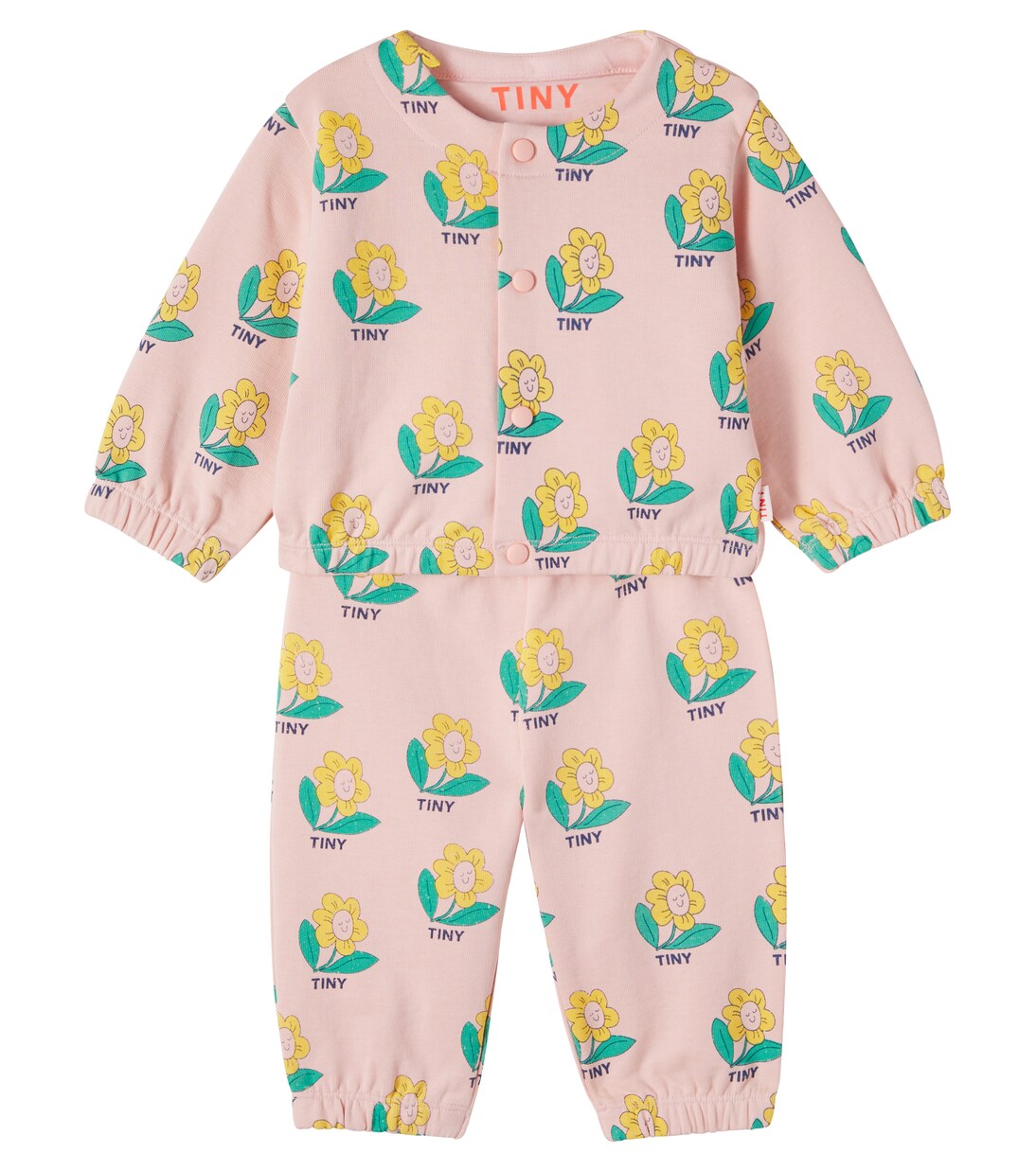 Baby printed cotton sweatshirt and sweatpants set | Tinycottons