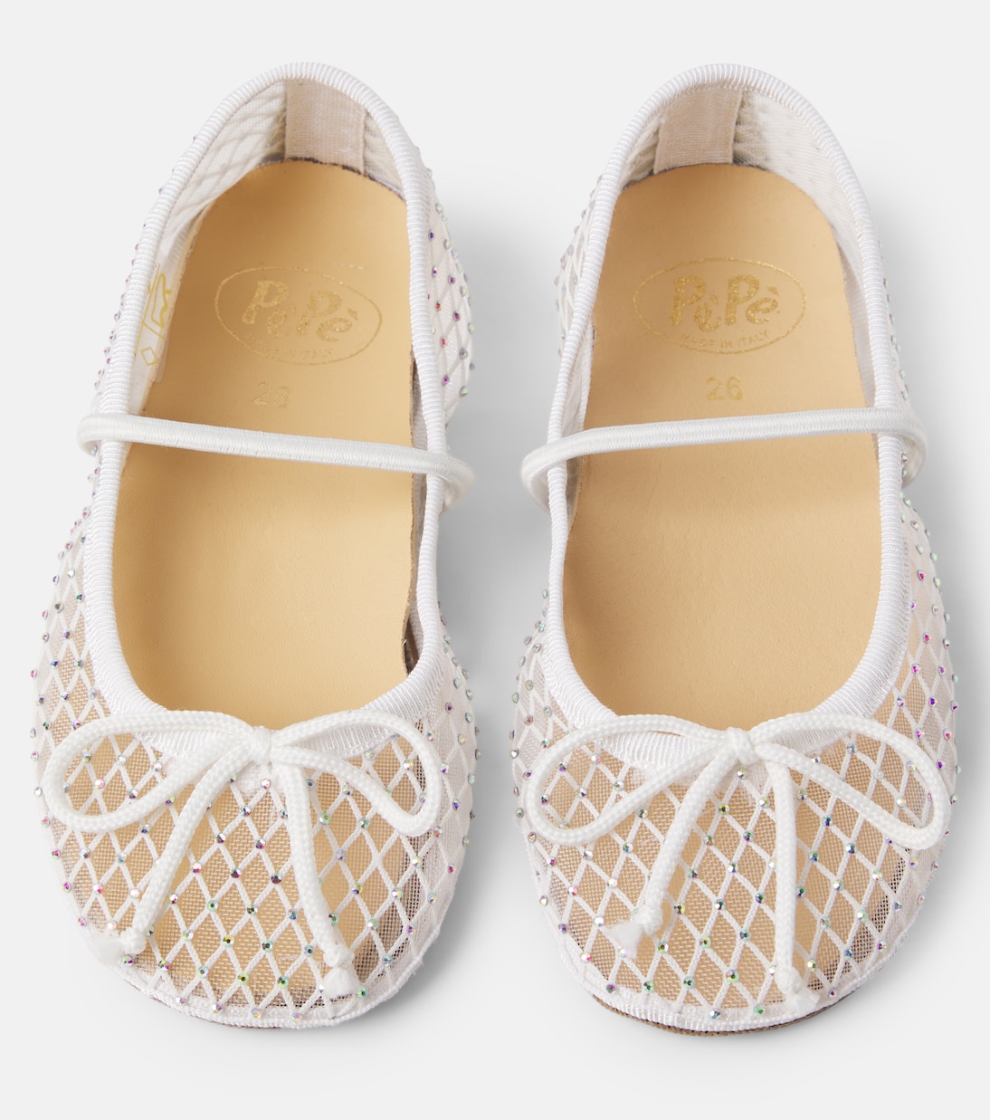 Darlyn embellished mesh ballet flats | PèPè