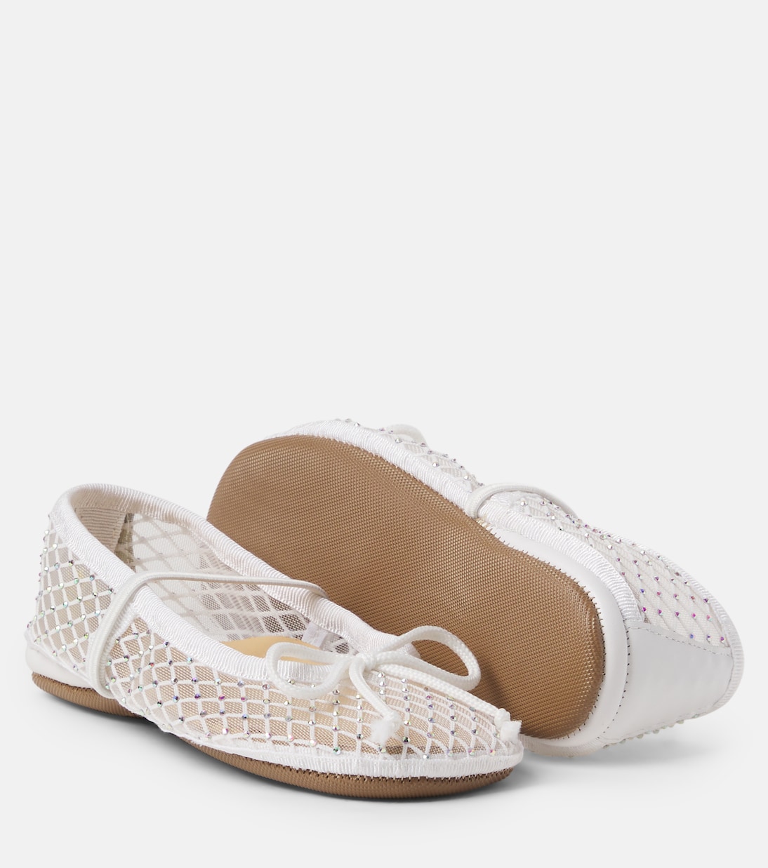 Darlyn embellished mesh ballet flats | PèPè
