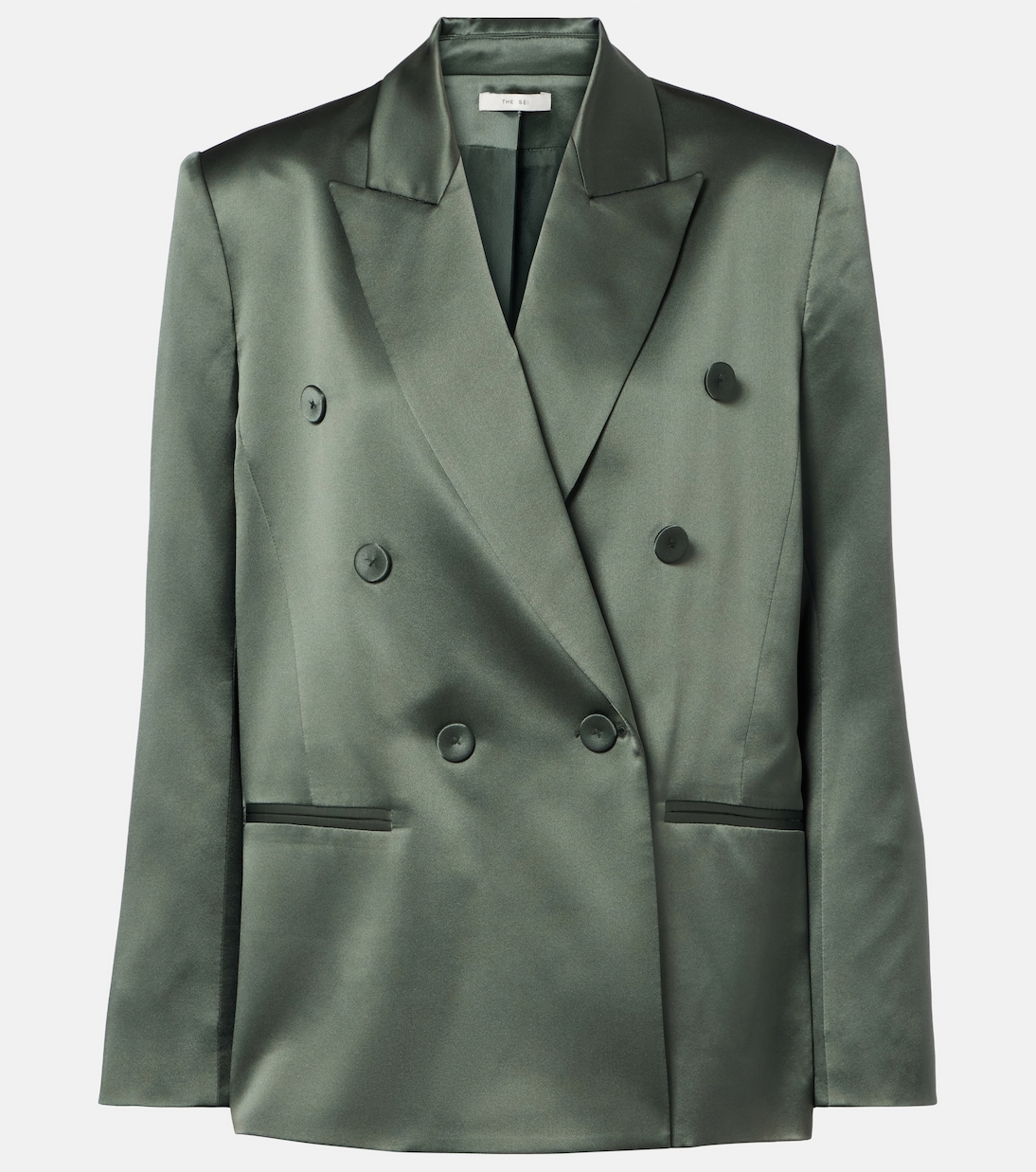 Double-breasted silk blazer  | The Sei