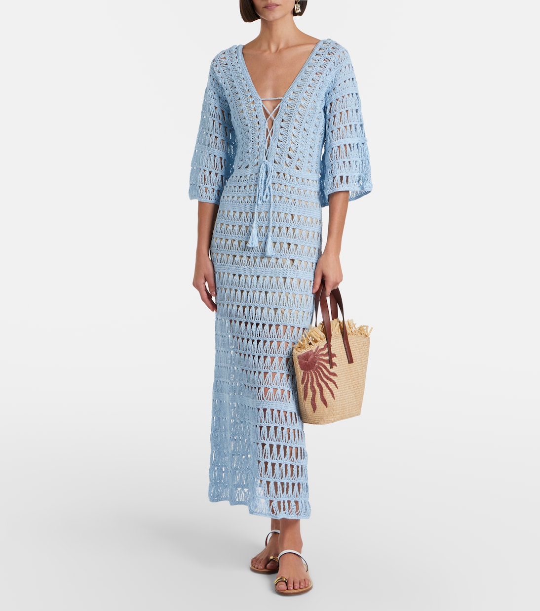Crochet cotton maxi dress | Anna Kosturova