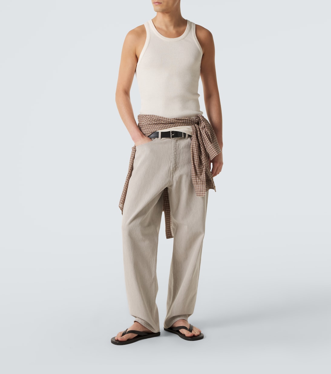 Leather thong sandals | Auralee