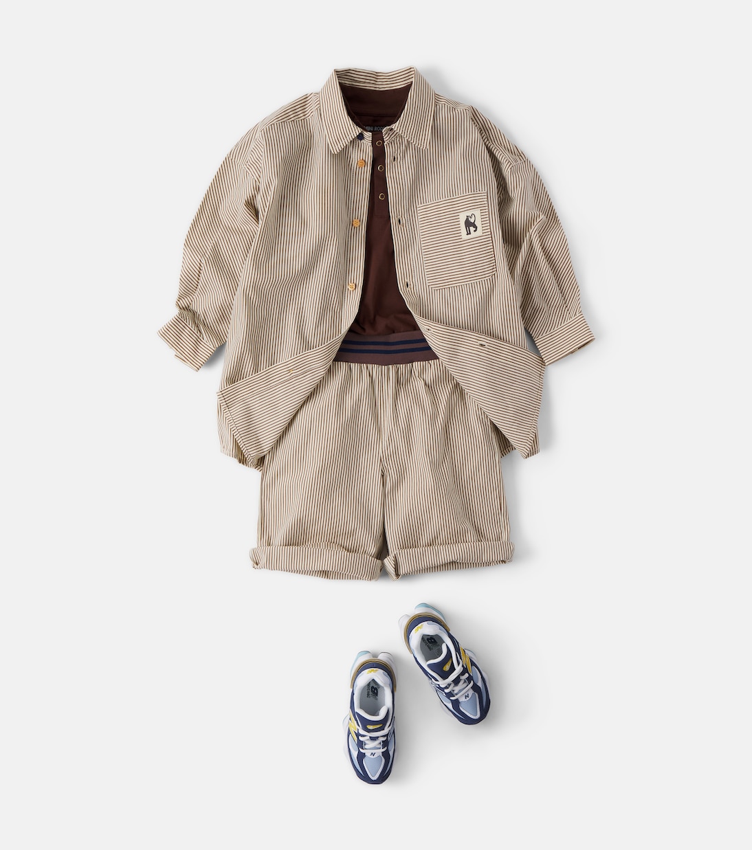 Chemise en popeline de coton à rayures | Mini Rodini