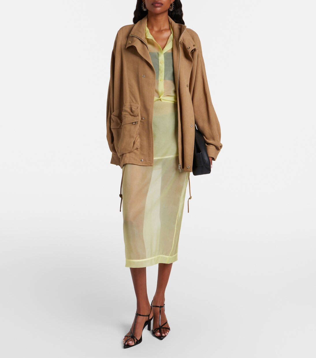 Peri sheer silk-blend midi skirt | The Frankie Shop