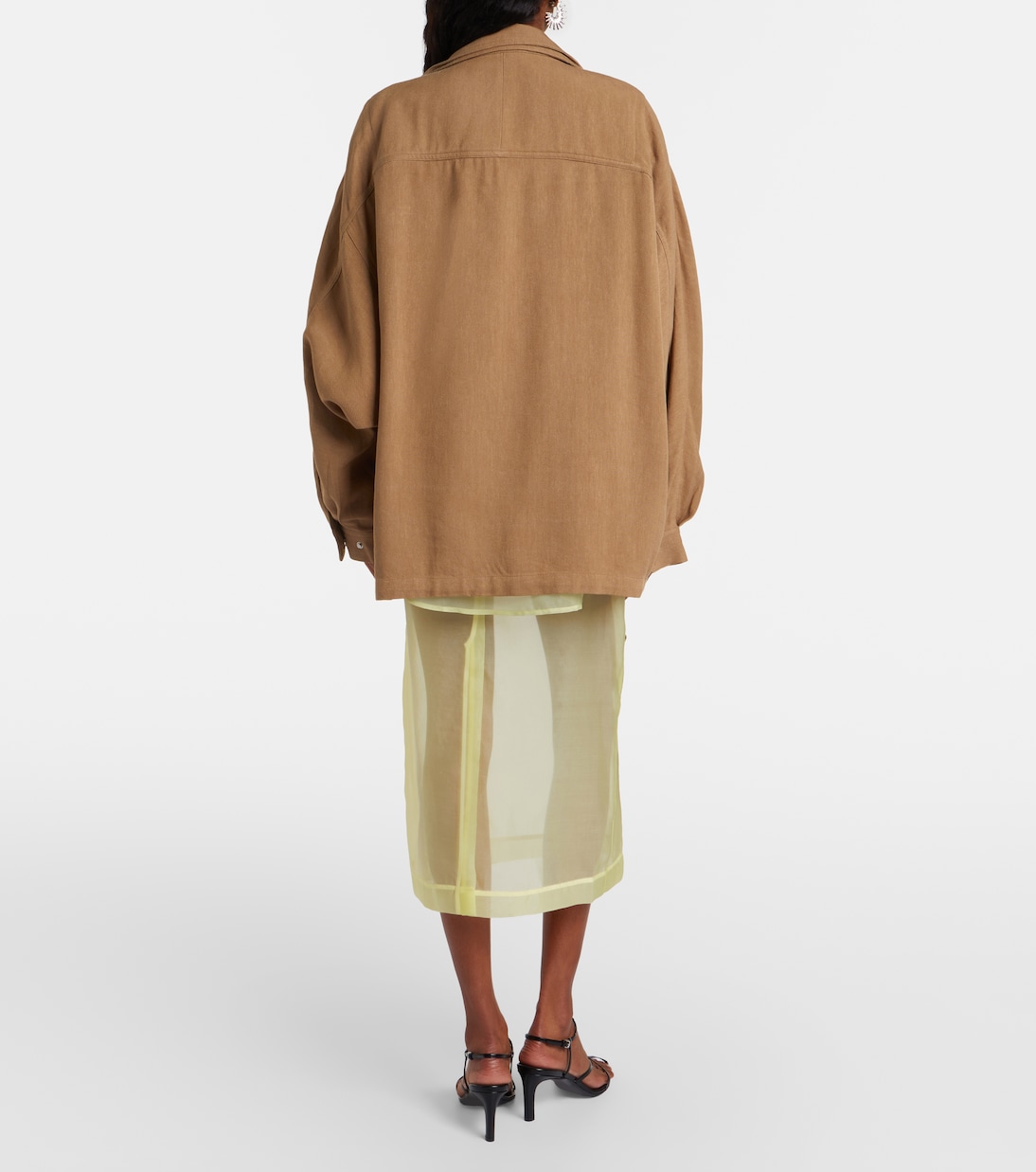 Peri sheer silk-blend midi skirt | The Frankie Shop