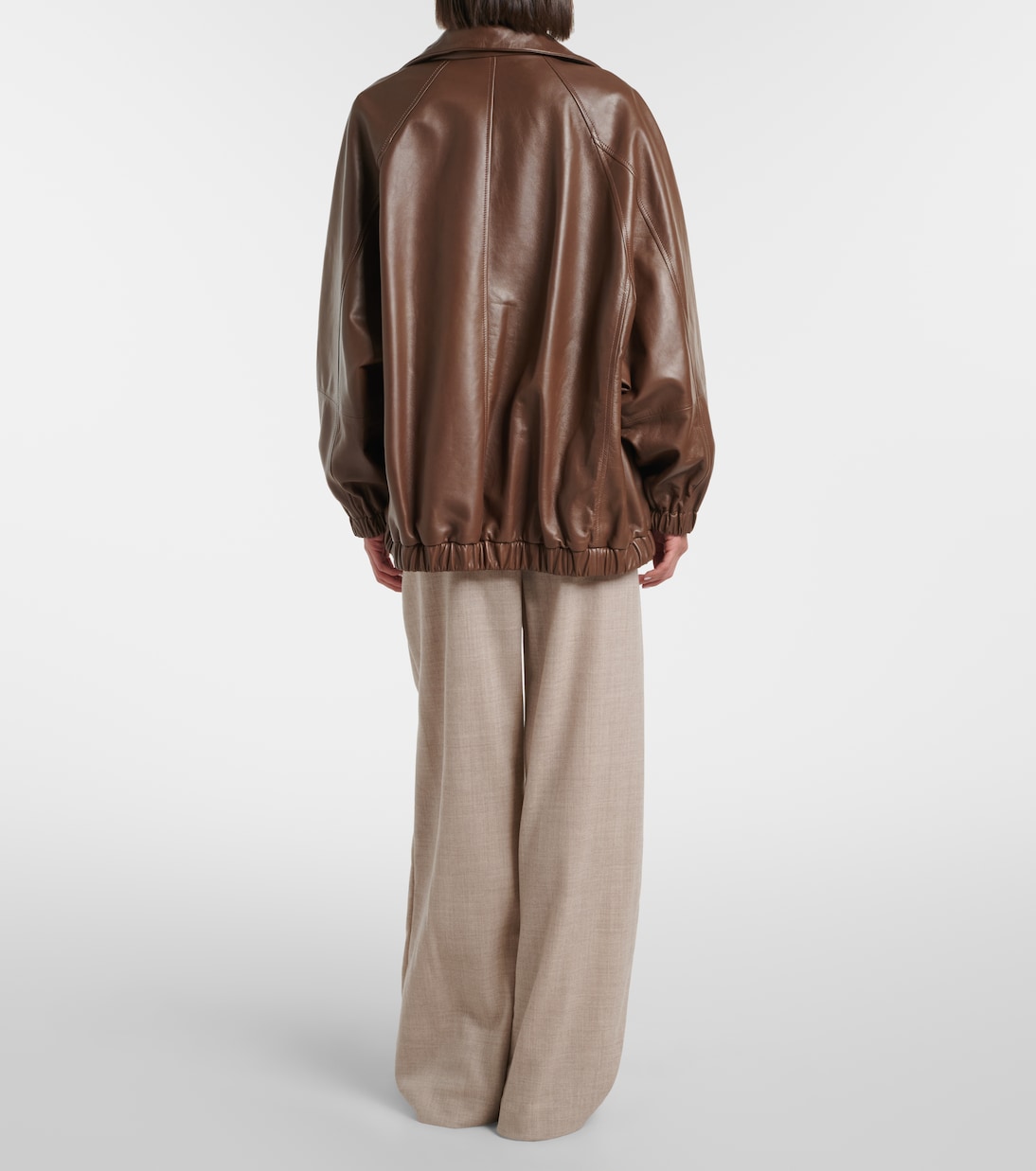 Pantalones anchos de lana virgen con cuentas Monili | Brunello Cucinelli