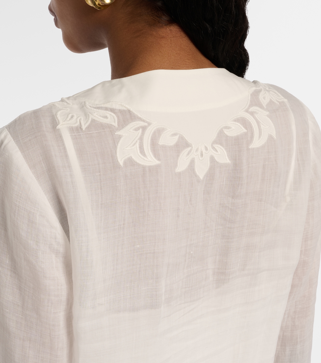 Indra刺绣苎麻纤维迷你连衣裙 | Zimmermann