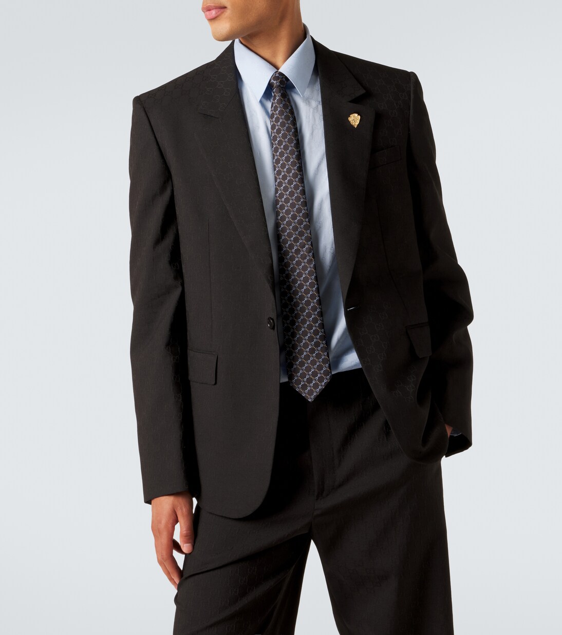 Horsebit silk jacquard tie | Gucci