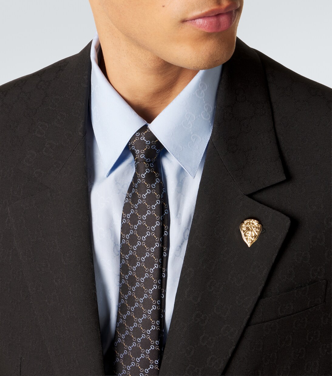 Horsebit silk jacquard tie | Gucci