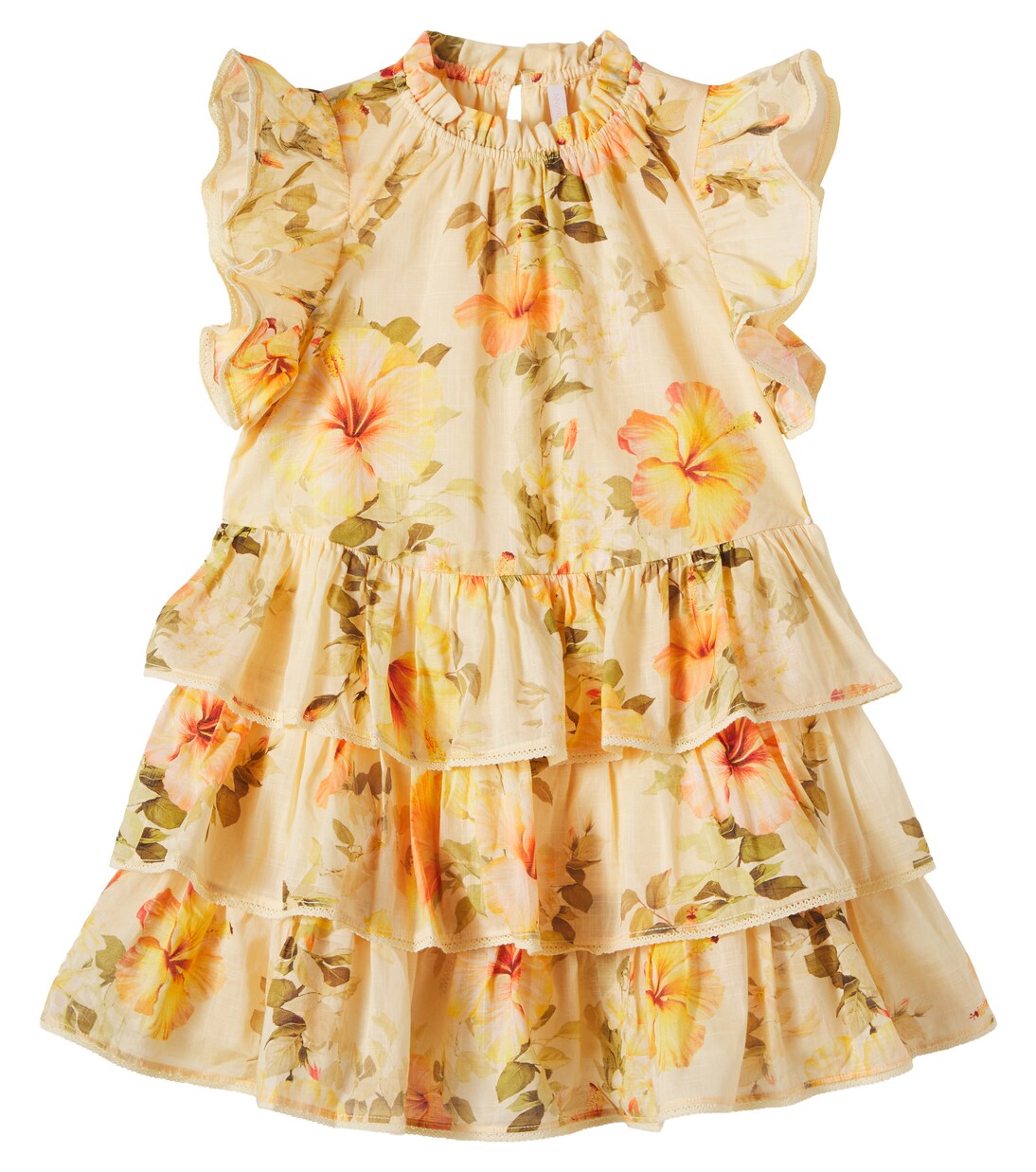 Mahon floral ruffled cotton dress | Zimmermann Kids
