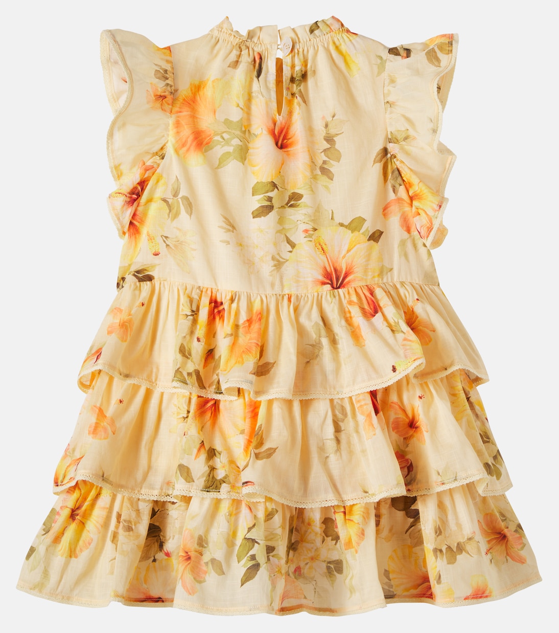Mahon floral ruffled cotton dress | Zimmermann Kids