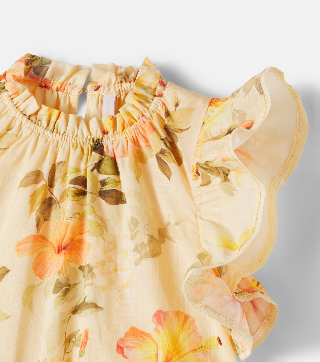 Mahon floral ruffled cotton dress | Zimmermann Kids