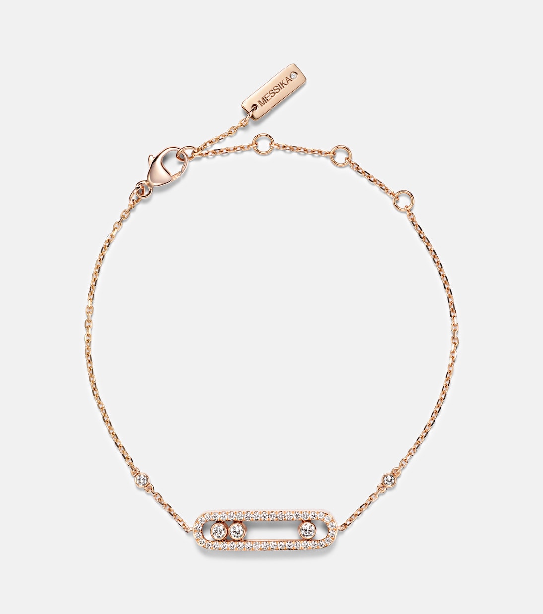 Pulsera Baby Move de oro rosa de 18 ct con diamantes | Messika