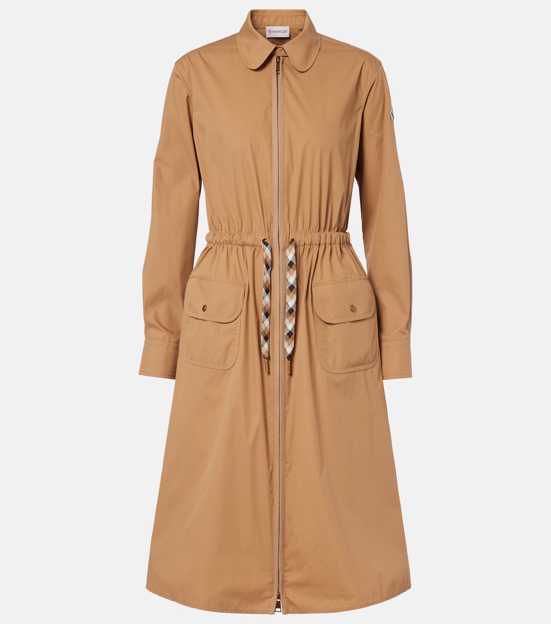 Cotton-blend zip-up shirt dress | Moncler