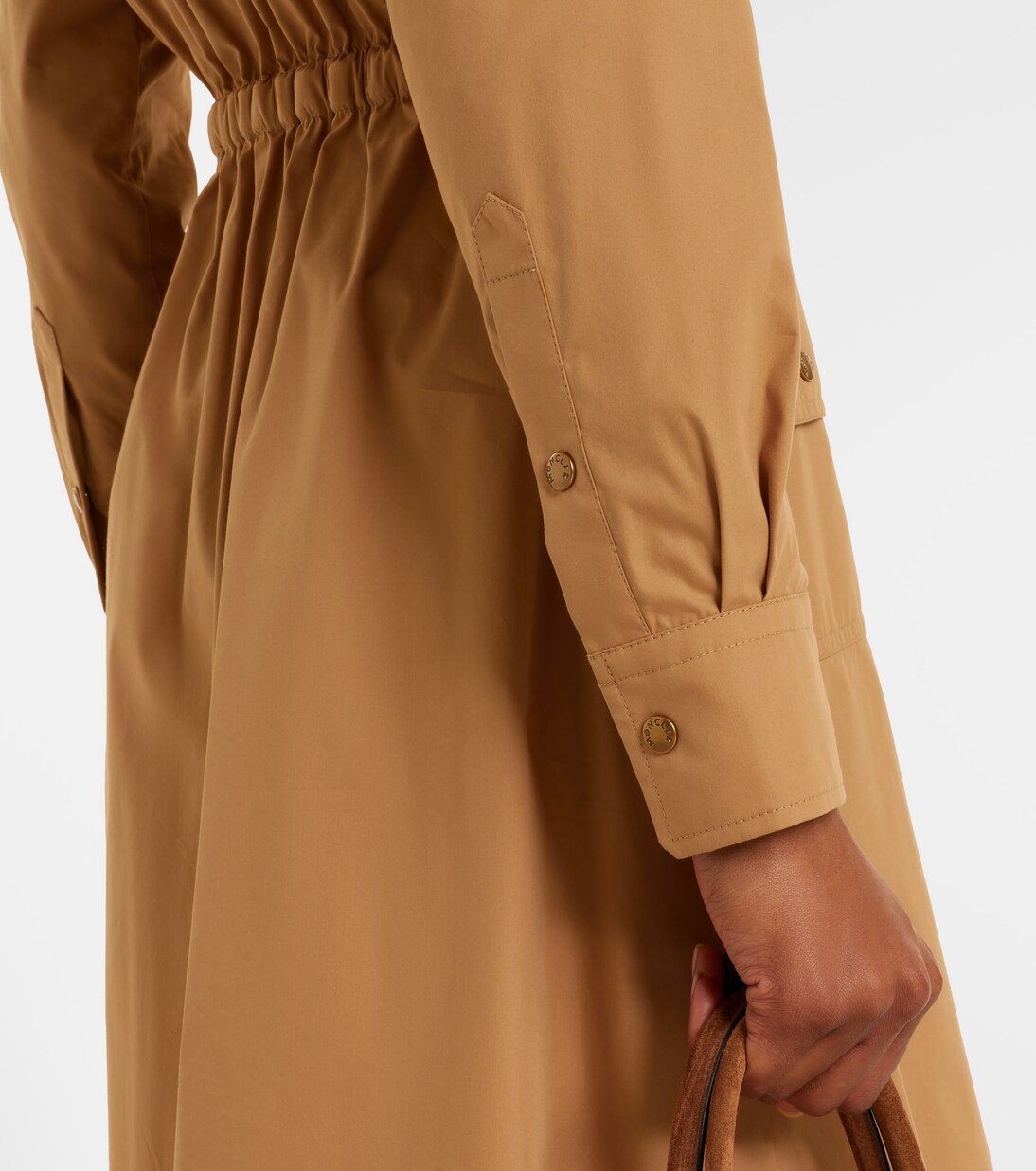 Cotton-blend zip-up shirt dress | Moncler