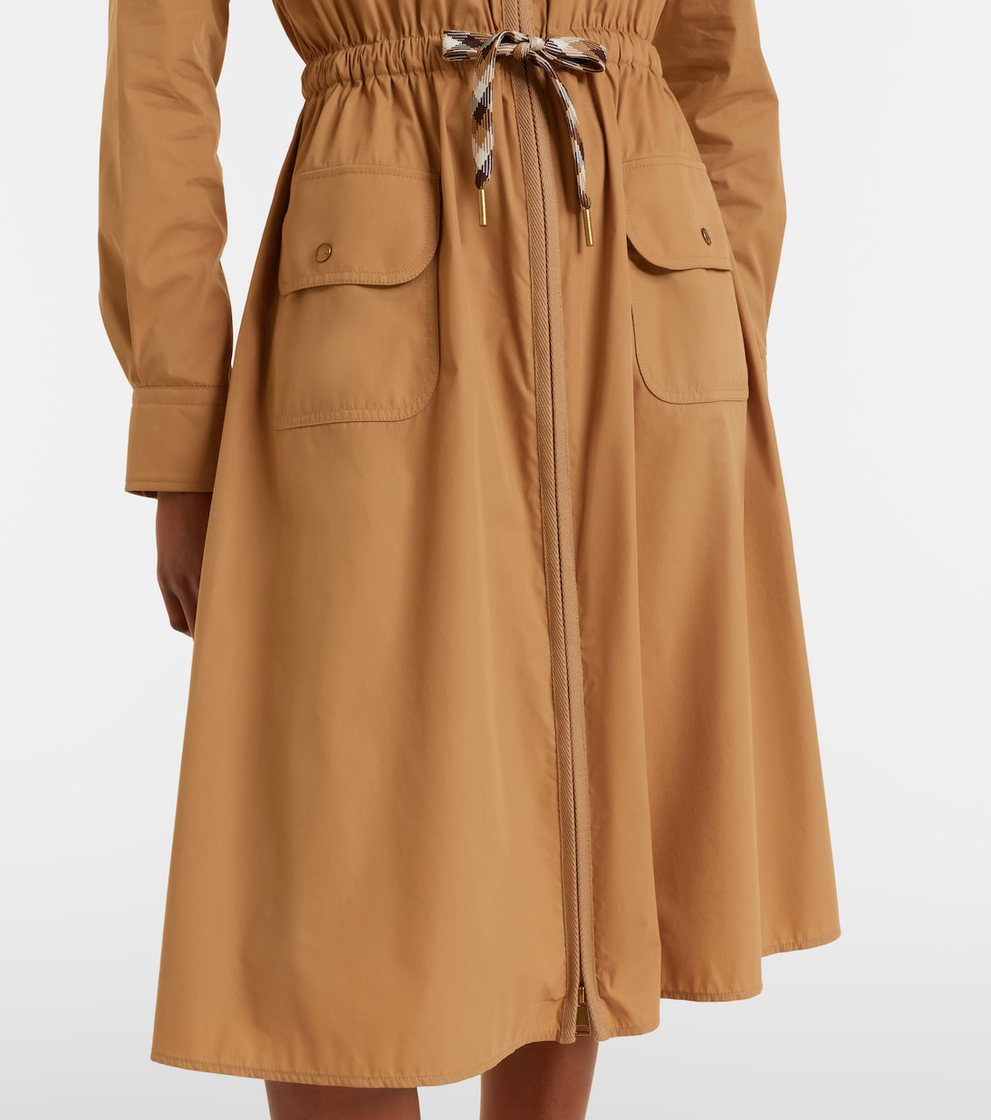 Cotton-blend zip-up shirt dress | Moncler