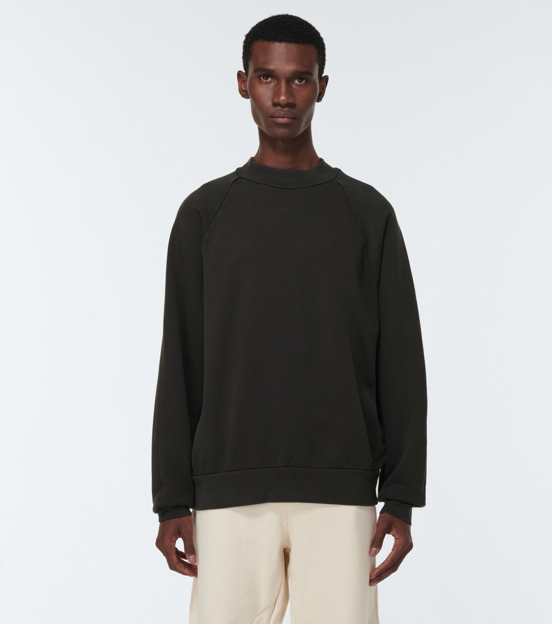 Mock neck cotton sweatshirt | Les Tien