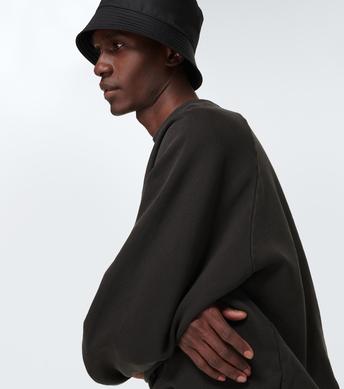 Mock neck cotton sweatshirt | Les Tien