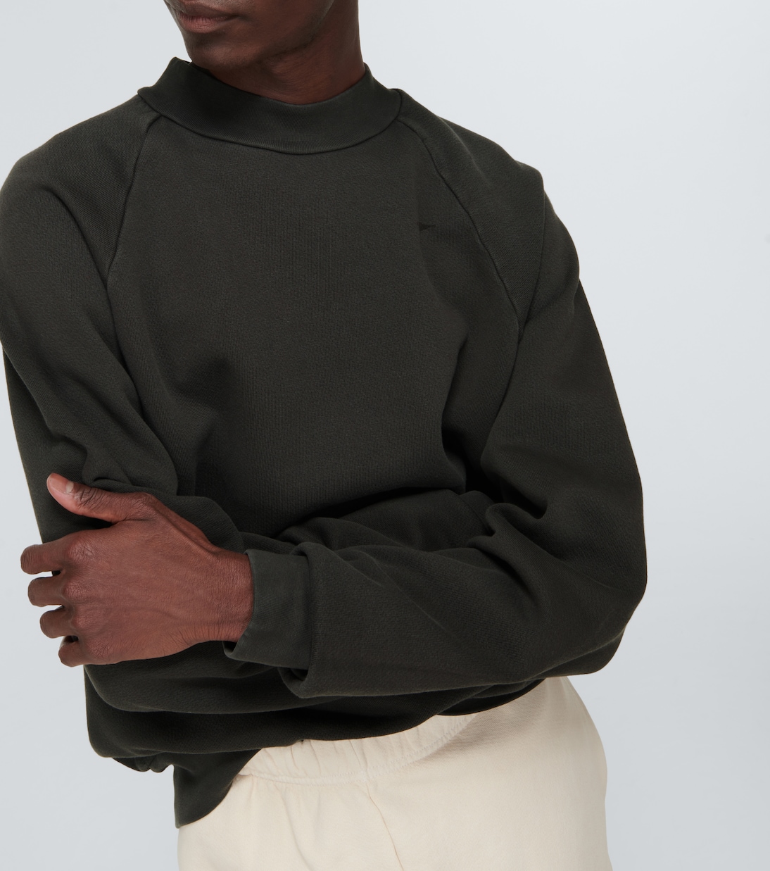 Mock neck cotton sweatshirt | Les Tien