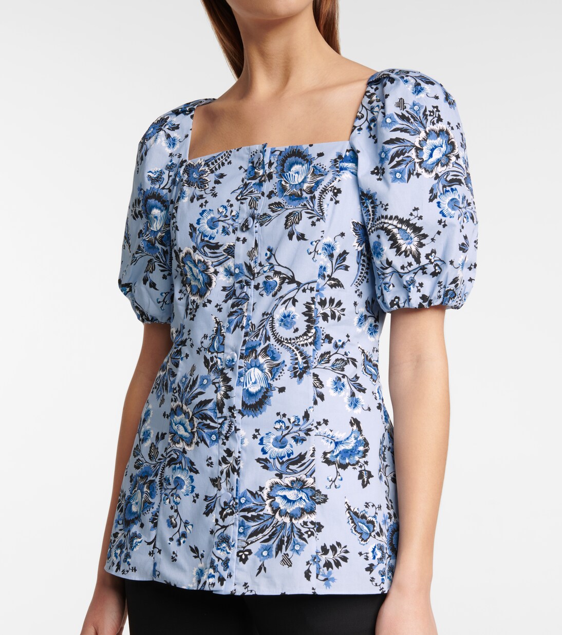 Inez floral cotton poplin top | Erdem