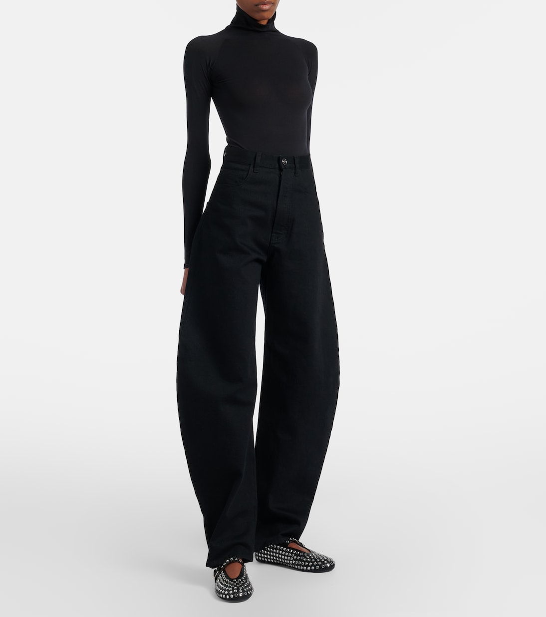 Ballerinas aus Leder mit Kristallen | Alaïa