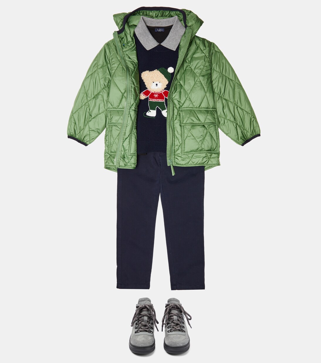 Intarsia embroidered wool sweater | Il Gufo