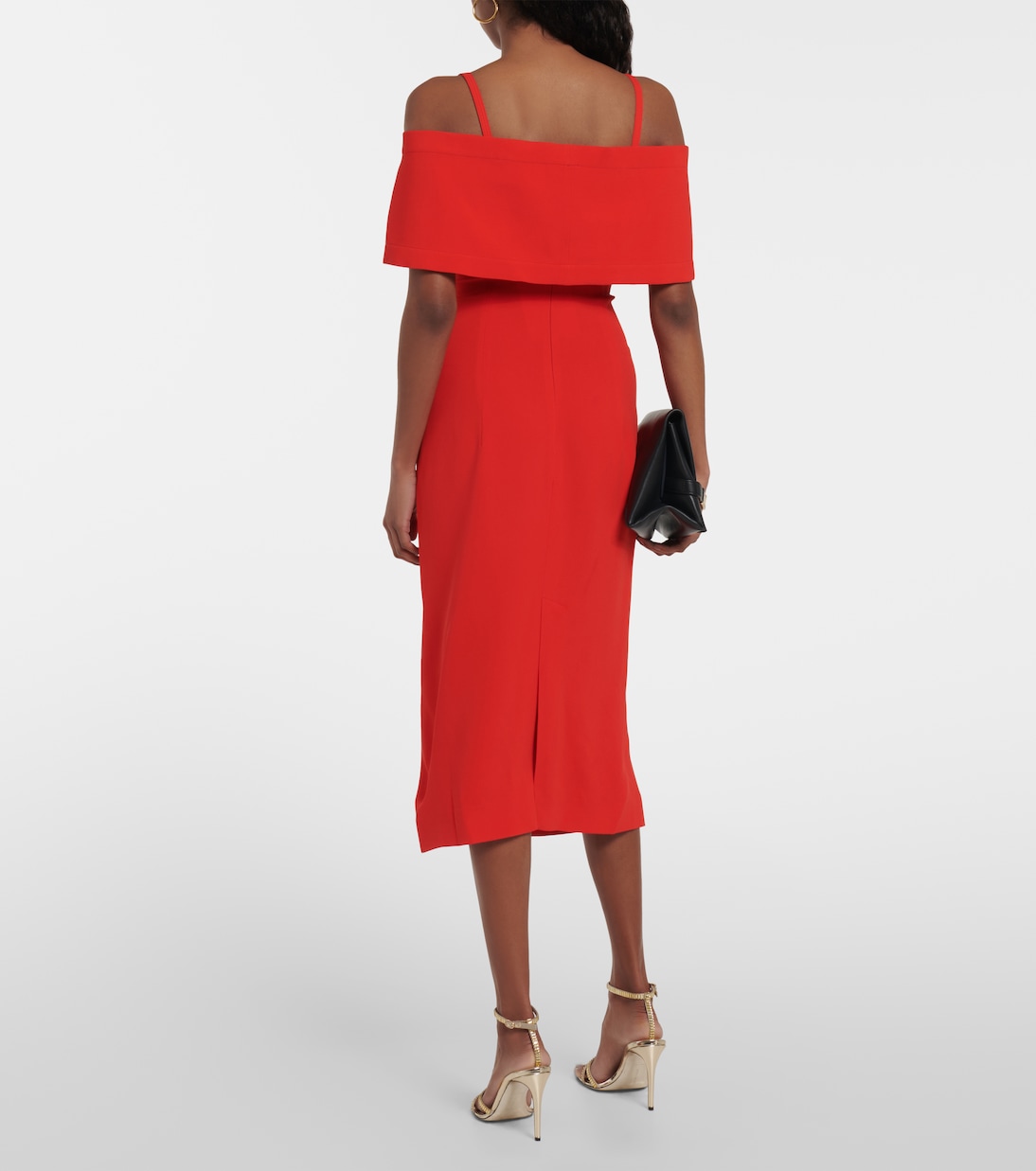 Robe midi à encolure bardot | Victoria Beckham