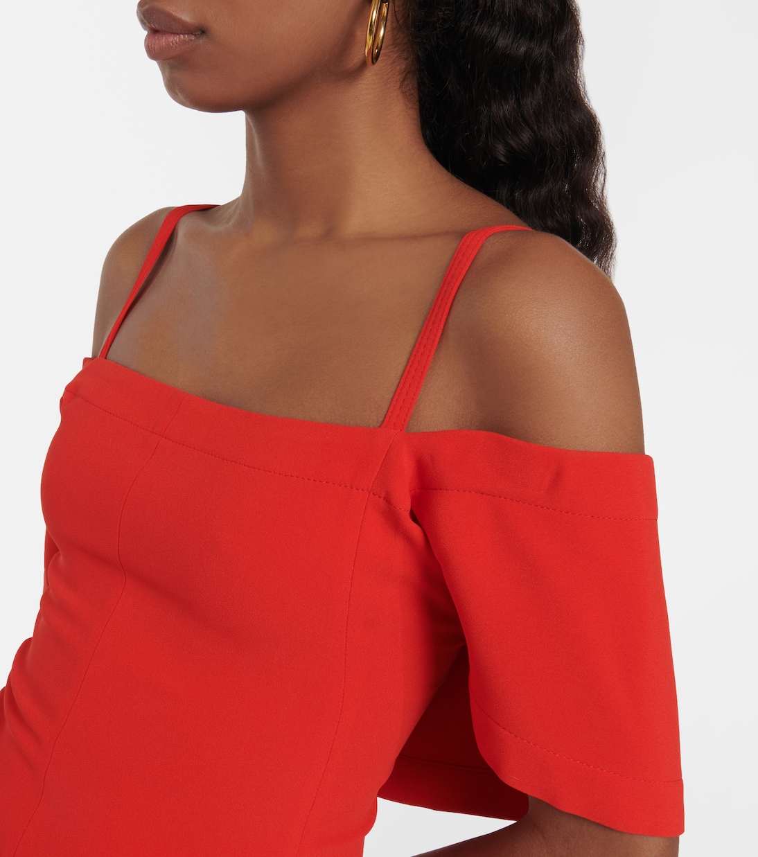 Robe midi à encolure bardot | Victoria Beckham