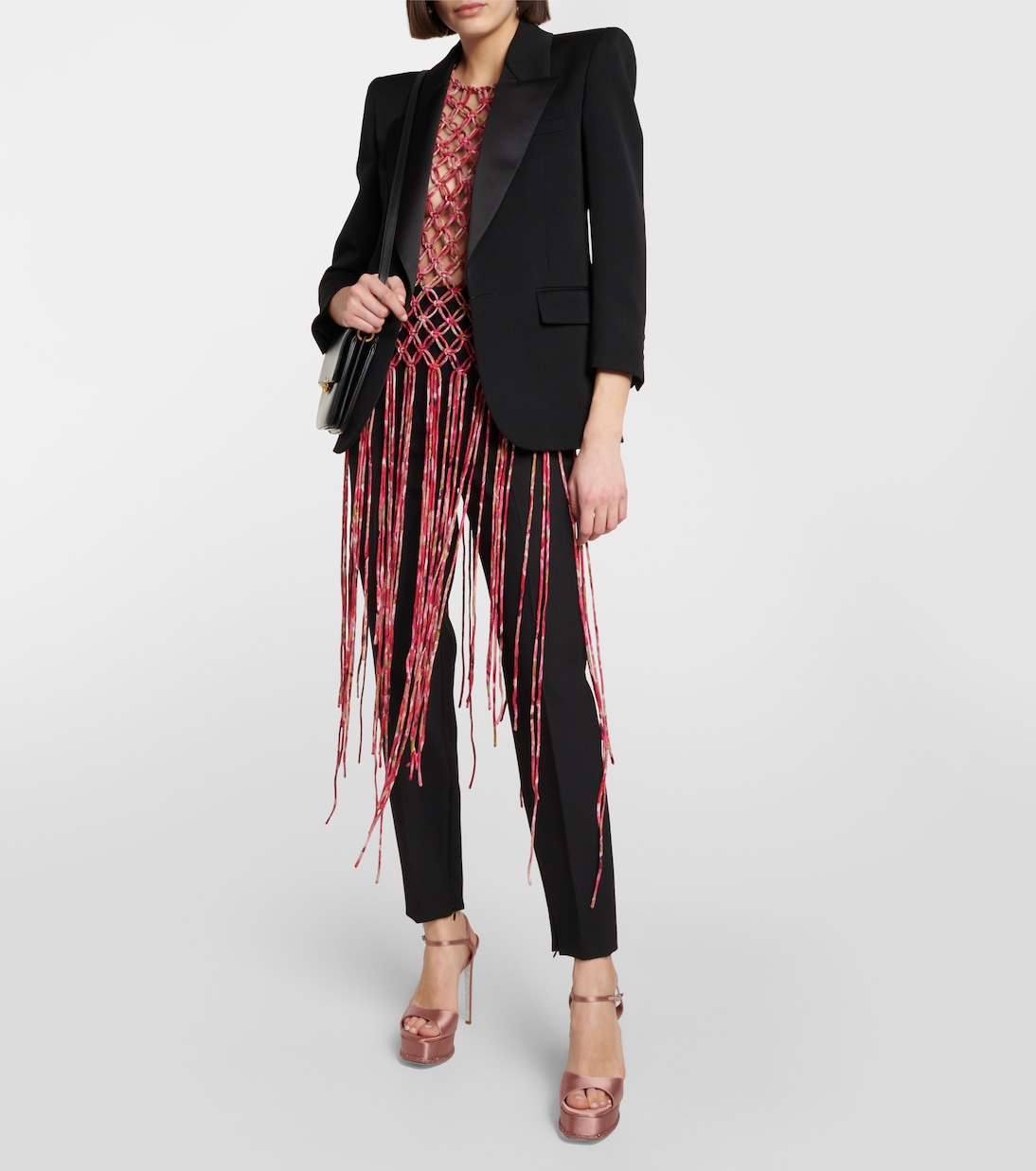 Verzierte Plateausandalen aus Satin | Rene Caovilla