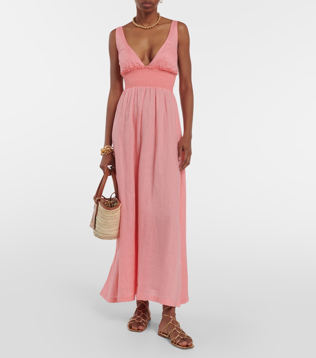 Maxikleid Rosa Polyantha aus Leinen | Heidi Klein