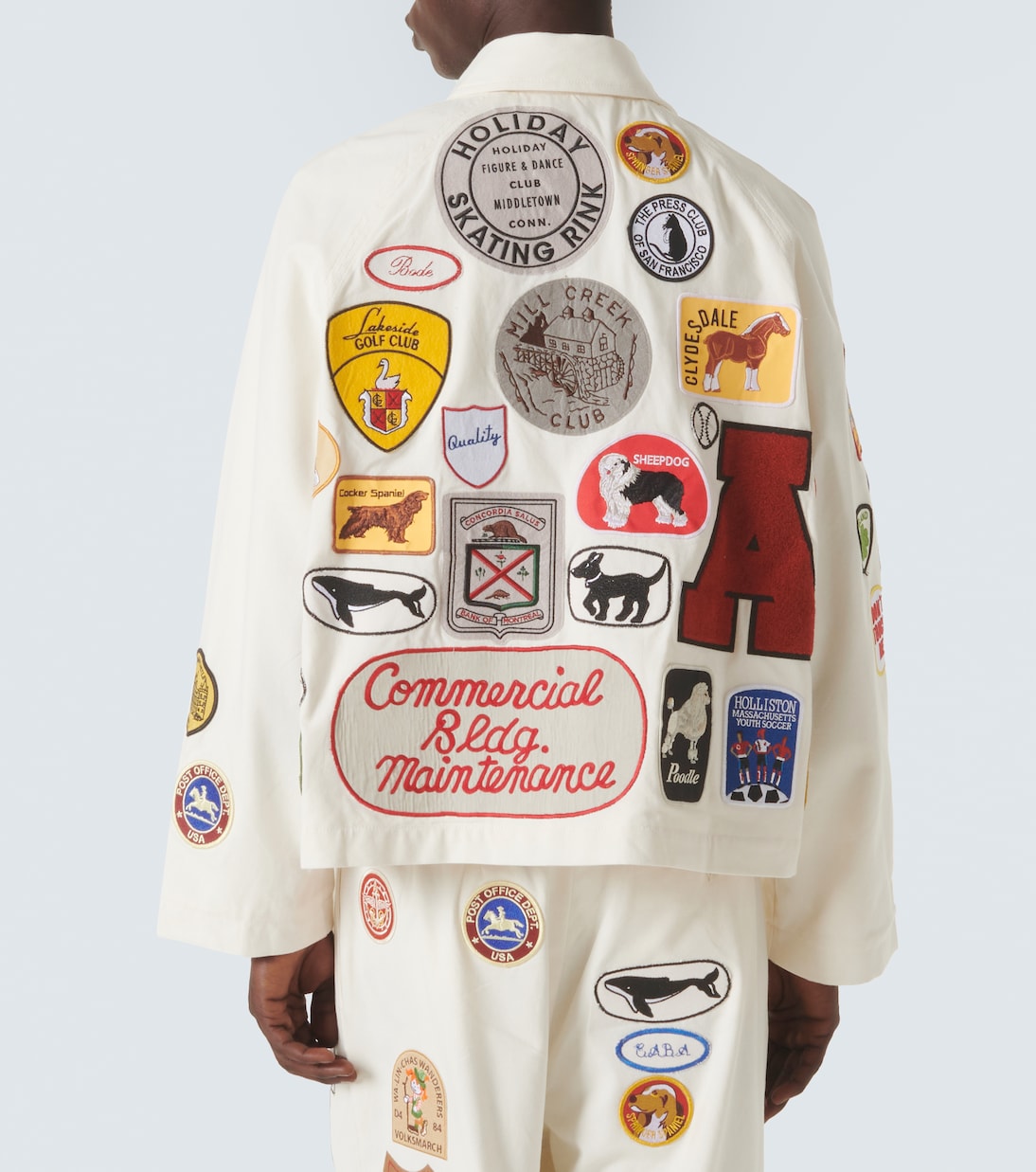 Cambridge patch-appliqué cotton canvas jacket | Bode
