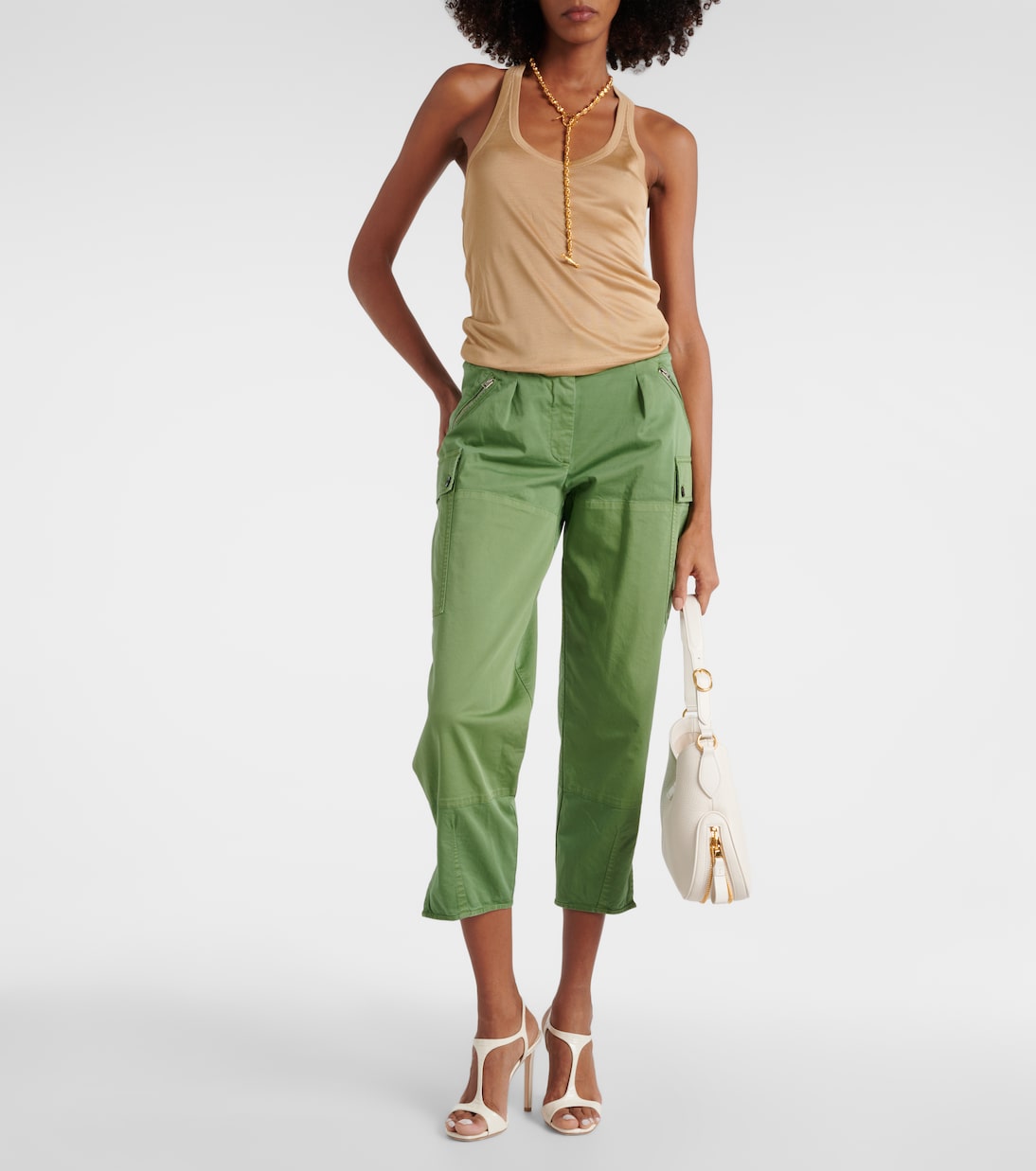 Low-rise cotton twill cargo pants | Tom Ford