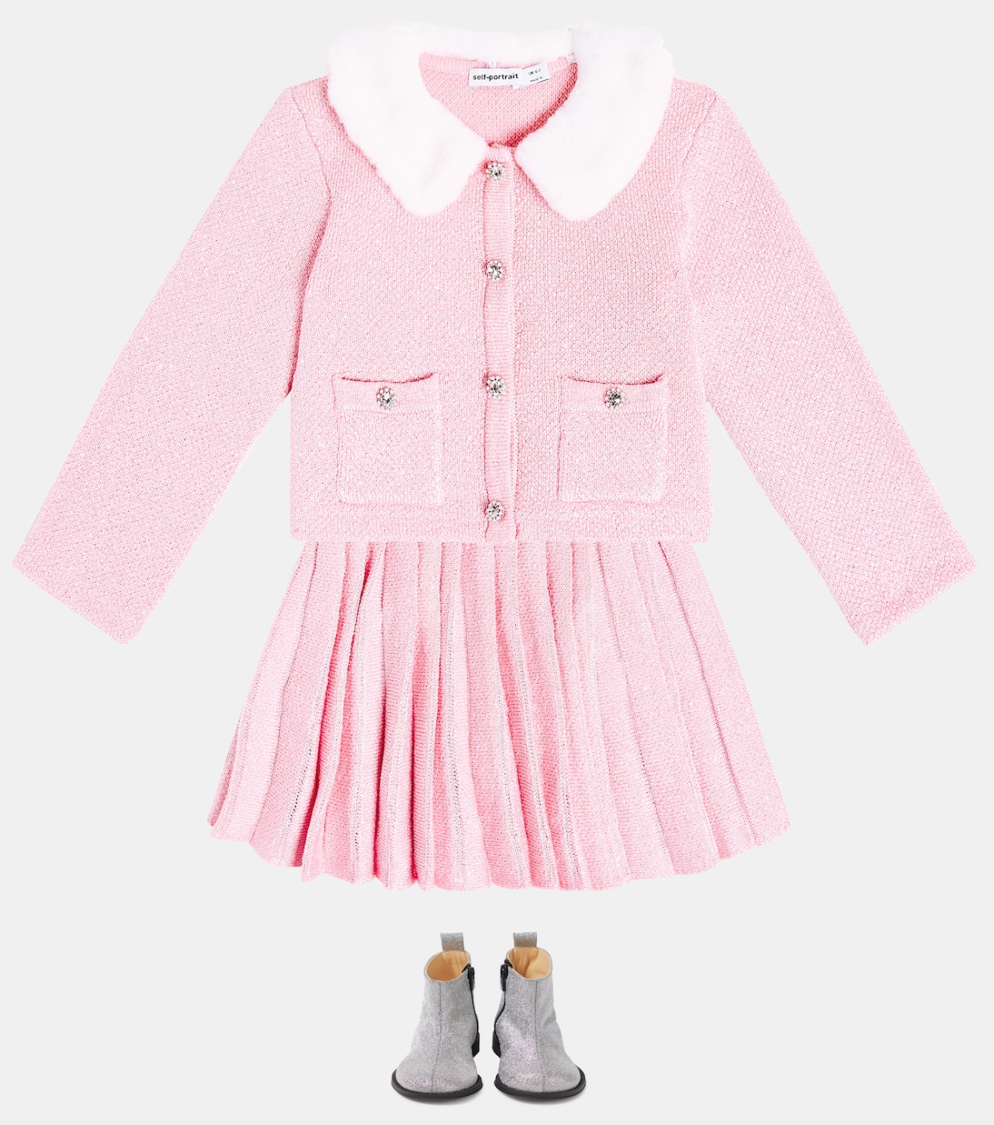 Verzierter Cardigan mit Faux Fur | Self-Portrait Kids