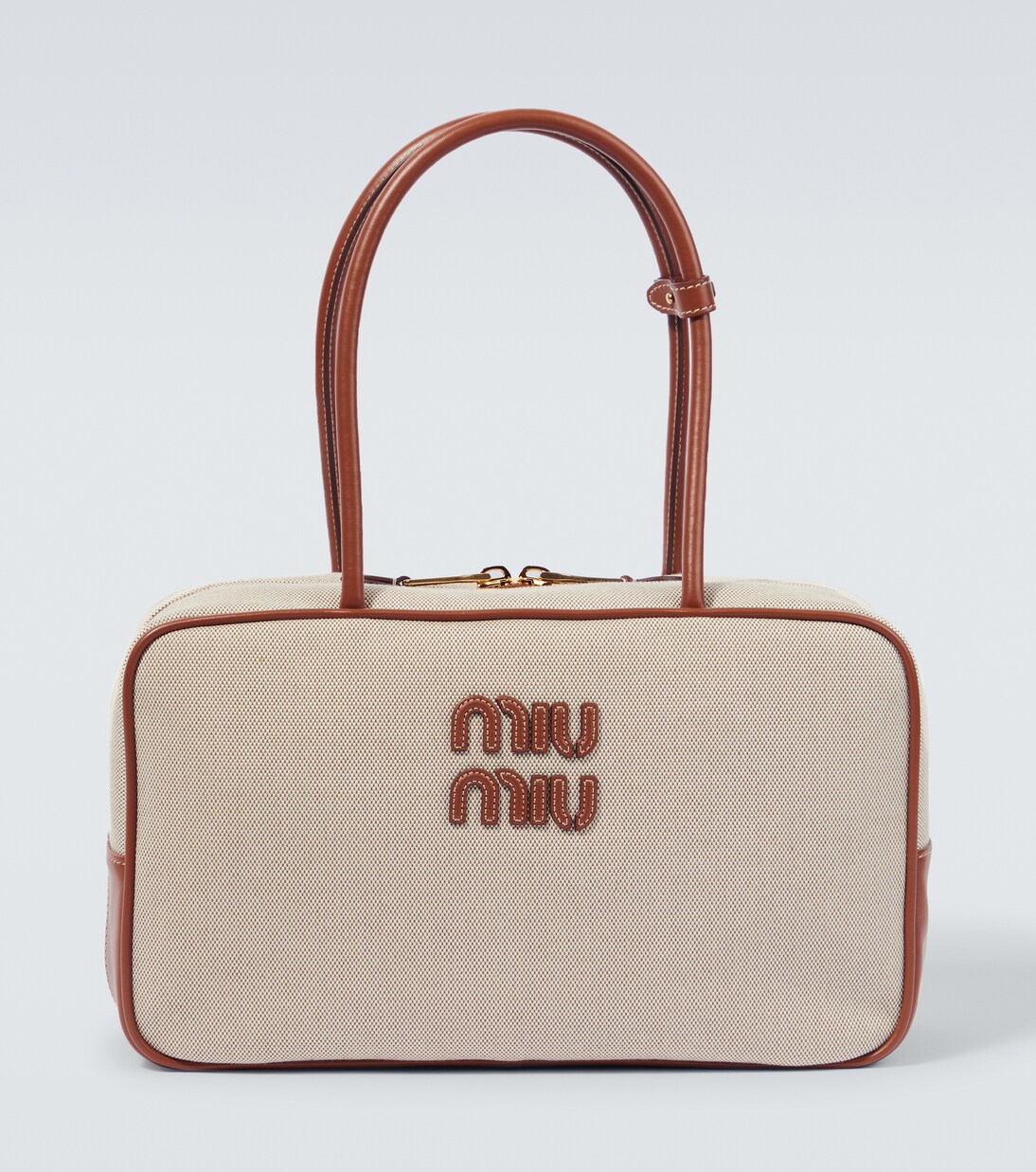 Tote Bag aus Canvas mit Leder | Miu Miu