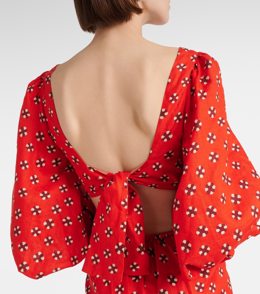 Robe midi imprimée en lin | Johanna Ortiz