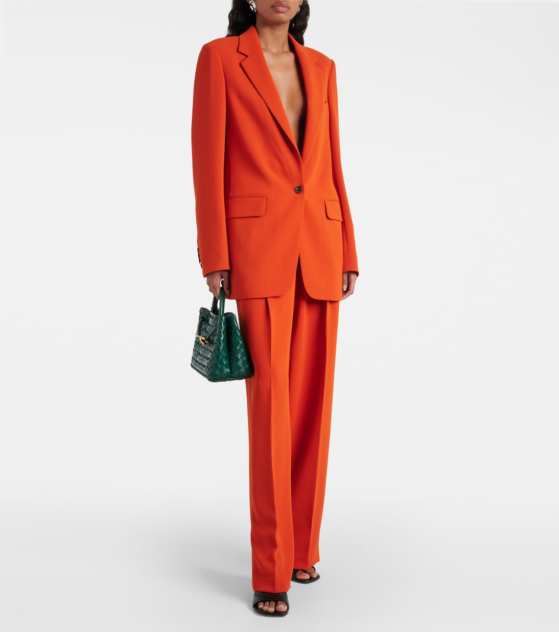 Pantalones rectos en crepé de tiro alto | Dries Van Noten