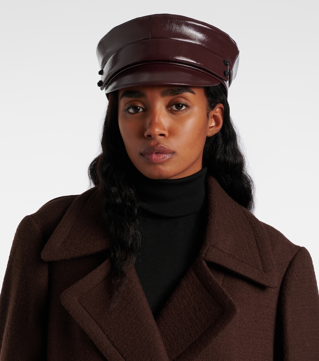 Faux leather newsboy cap | Ruslan Baginskiy