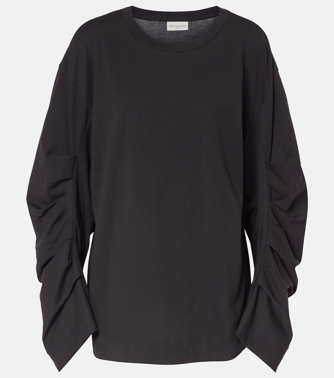 Ruched cotton jersey sweatshirt | Dries Van Noten