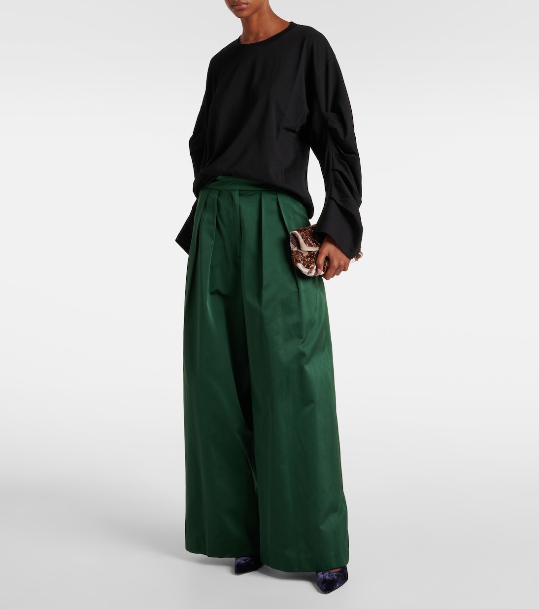 Ruched cotton jersey sweatshirt | Dries Van Noten