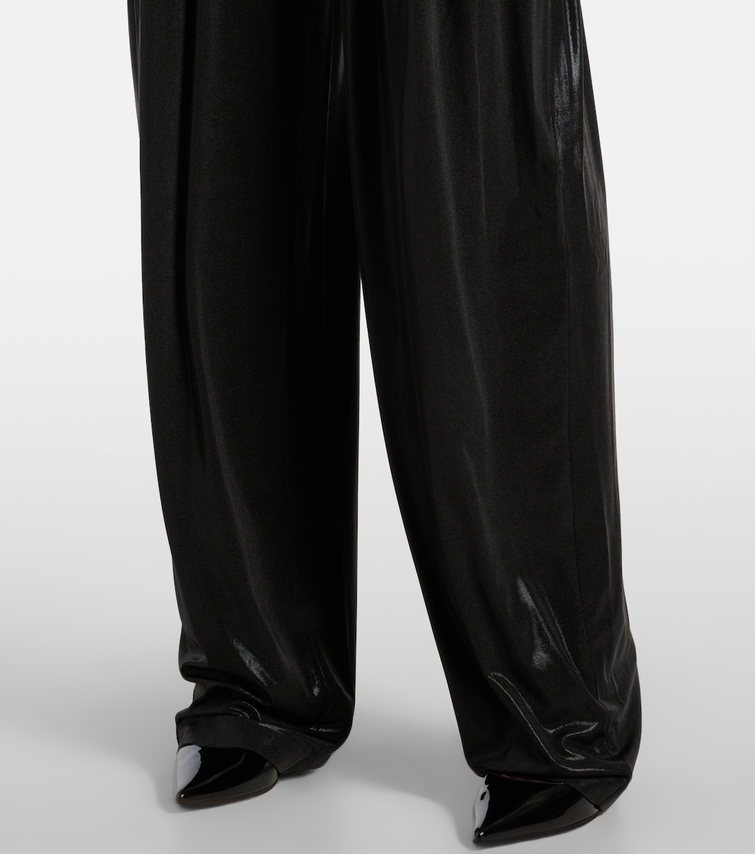 Weite High-Rise-Hose aus Lamé | Norma Kamali