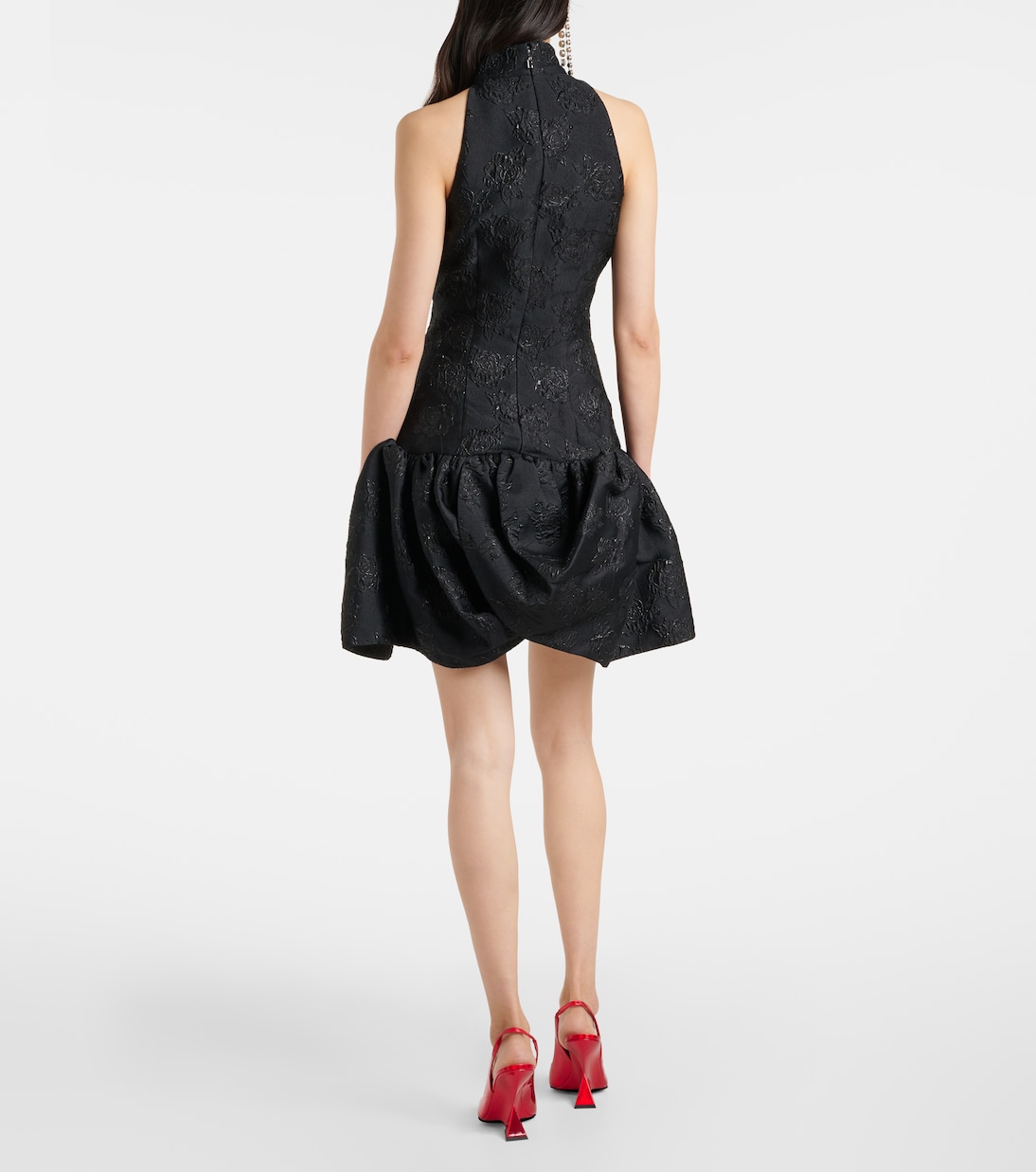 Floral draped jacquard minidress | Rotate