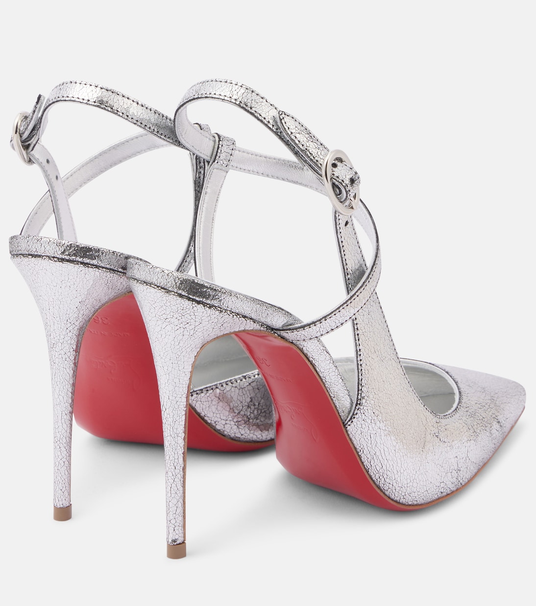 Jenlove 100 metallic leather slingback pumps | Christian Louboutin