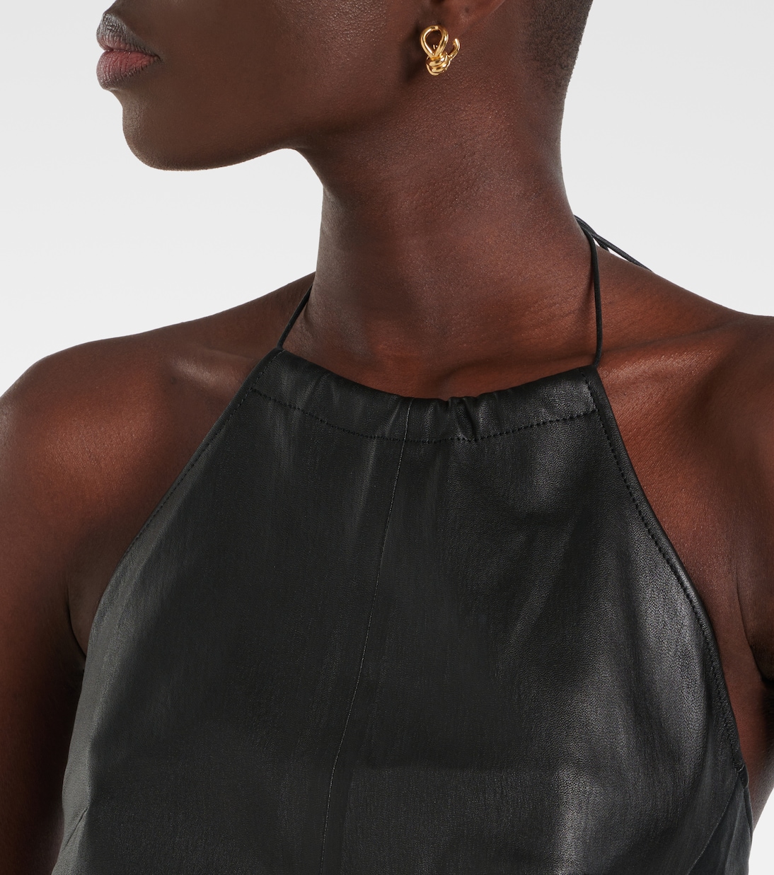 Rosie halterneck leather top | Stouls