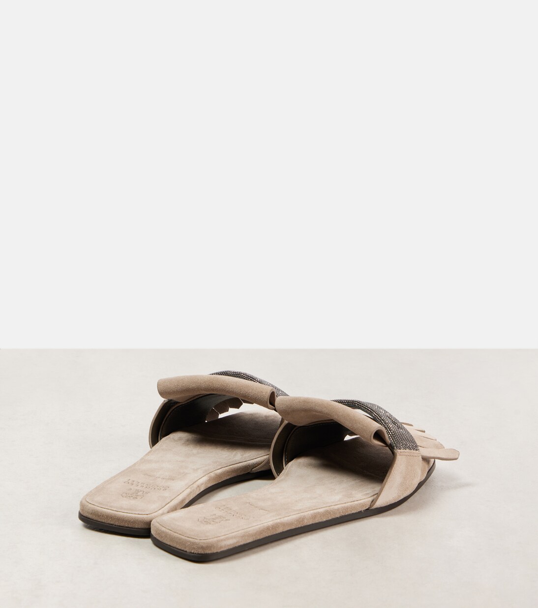 Slippers de ante con flecos | Brunello Cucinelli