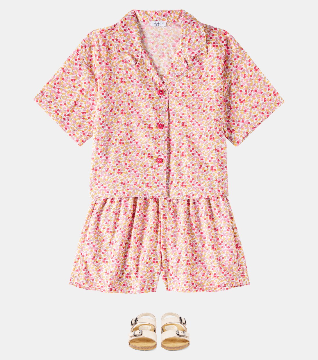 Floral cotton shirt and shorts set | Il Gufo