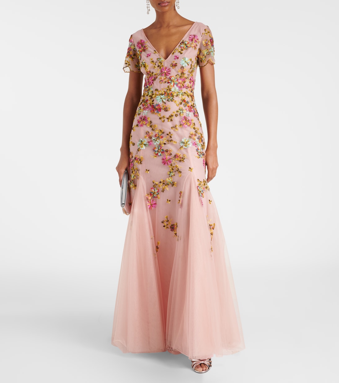 Polina embroidered tulle gown | Costarellos