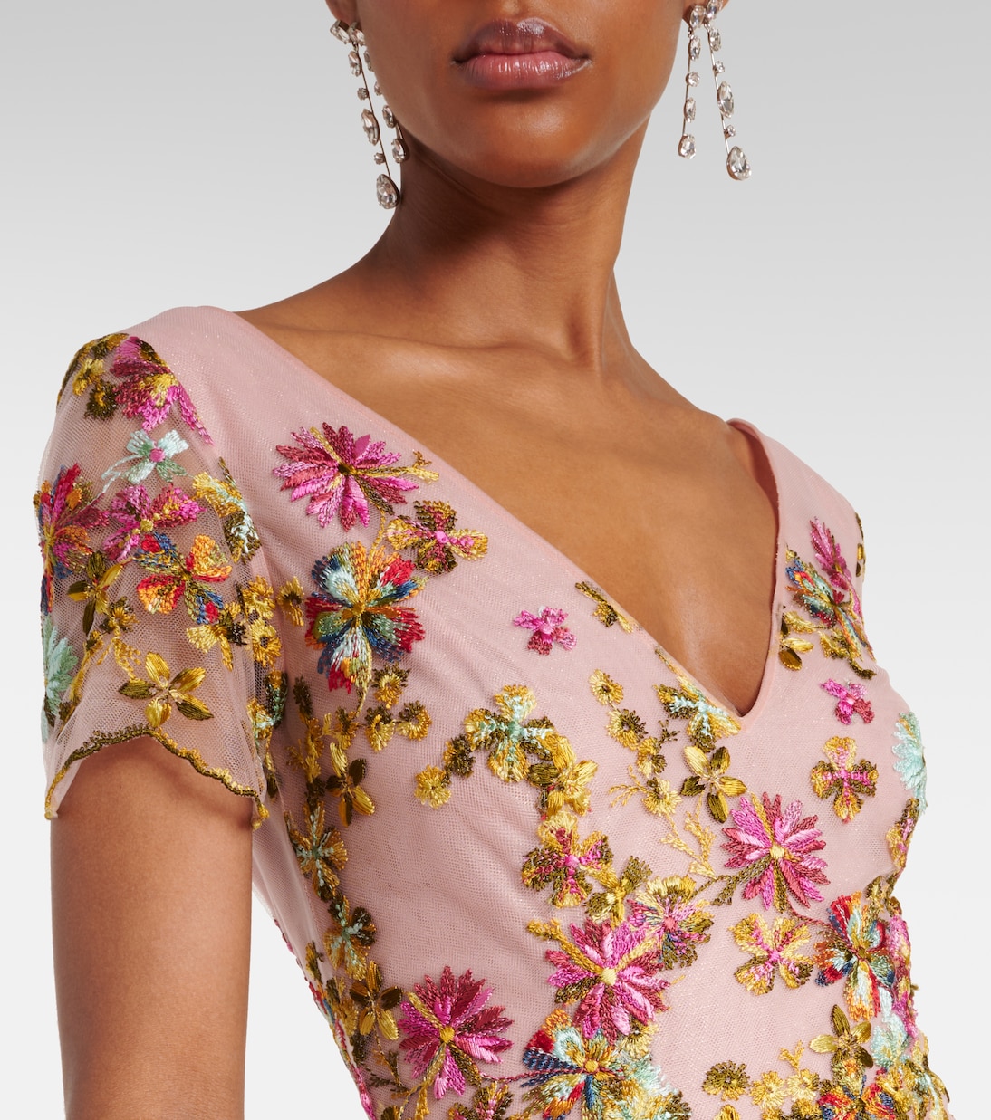 Polina embroidered tulle gown | Costarellos