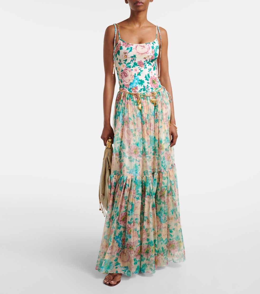 Floral silk muslin maxi skirt | Chloé